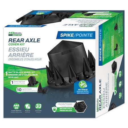 Hd Driven WK Plastic Re Axle Spike Matte Black Screw On 33mm 076-08622